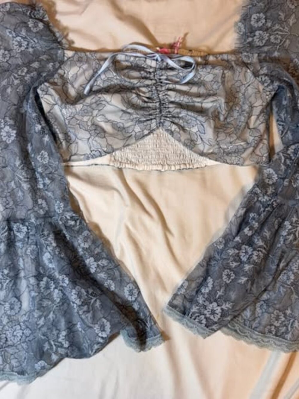 NWT Sugar Thrillz Crop Off the Shoulder Lace Top